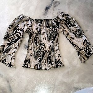 Blue Diamond off the shoulder blouse